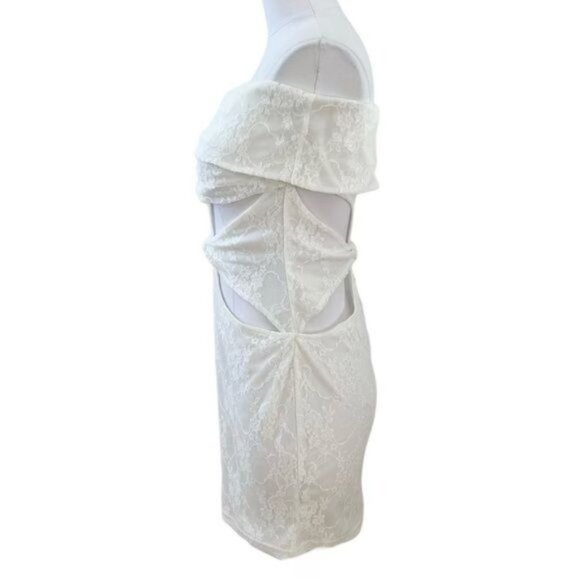 ASOS Lioness Cut Out Lace Mini Dress White Size 8 NWT - Picture 5 of 10